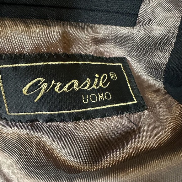 VITALE BARBERIS CANONICO Blazer 38 Grasie Uomo Super 110s Wool Black 3 Button - Picture 6 of 7